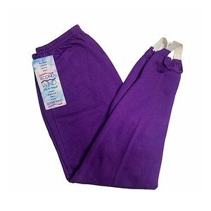 NWT! Vntg 90s Stirrup Sweatpants Purple Elastic M